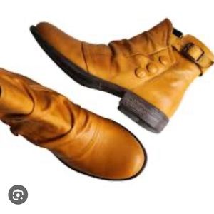 Miz Mooz Amber Ankle Boots with Buckle and Button Details